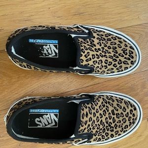 Vans women’s leopard print size 5.5. Two small pen marks